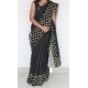 Black Silky Kota Embroidery saree